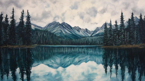 Tranquil Mountain-Reflected Lake