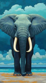 Elephant Artwork by the Sea