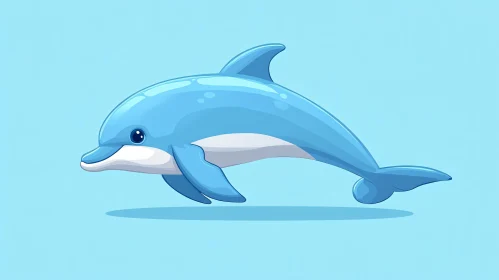 Playful Dolphin Cartoon Art