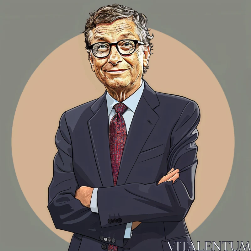 AI ART Stylized Illustration of Bill Gates