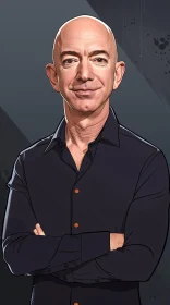 Illustrated Portrait of Jeff Bezos