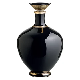 Luxurious Black and Gold Decorative Vase