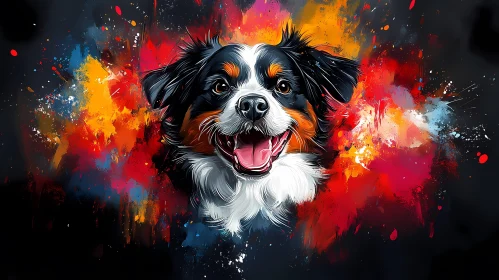 Colorful Abstract Dog Art