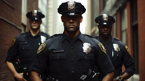 Guarding the Streets: A Trio of Police Officers