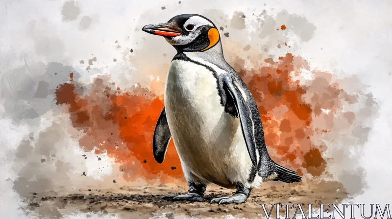 Vivid Penguin Art AI Image