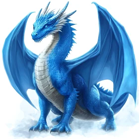Fantasy Blue Dragon Illustration