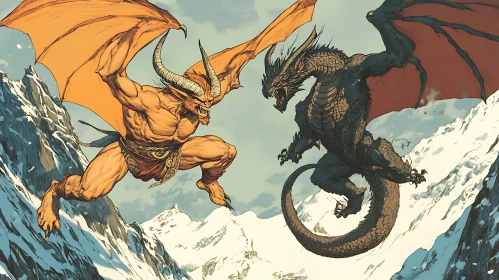 Fantasy Fight: Demon and Dragon Clash