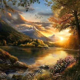 Peaceful Sunset in Nature's Wonderland