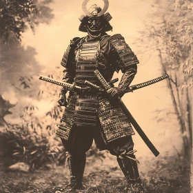 Armored Samurai with Swords