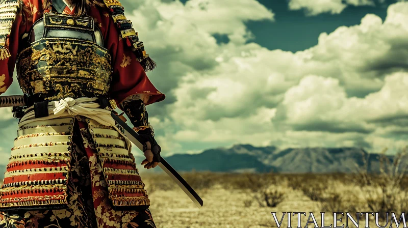 AI ART Warrior in Traditional Armor with Sword