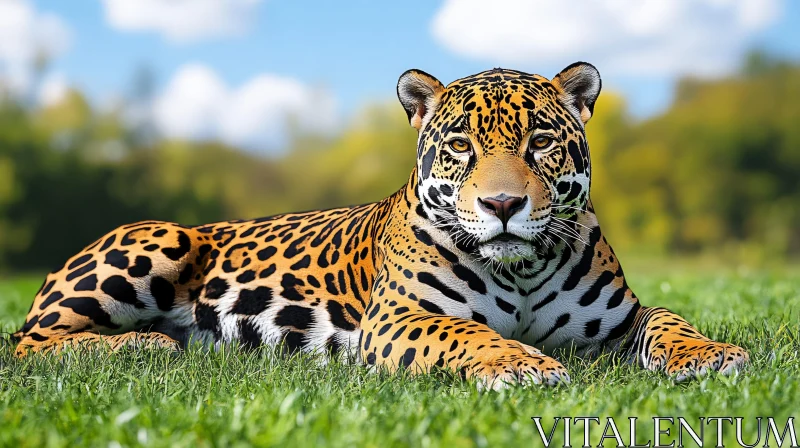 AI ART Elegant Jaguar in Pristine Nature