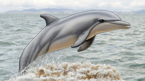 Playful Dolphin Mid-Jump