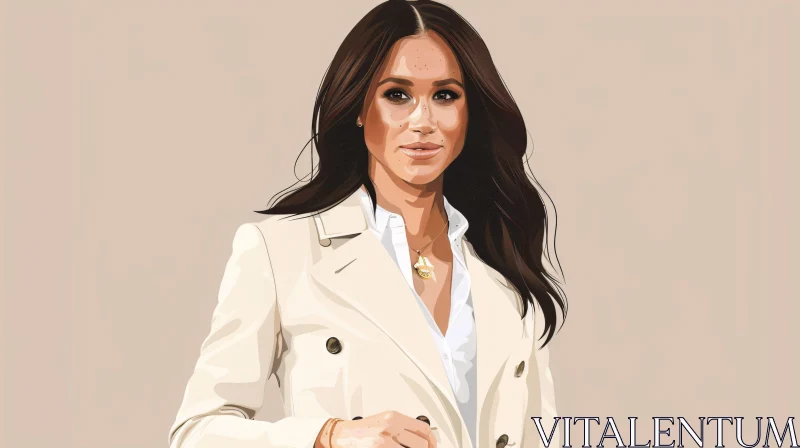 Sophisticated Artwork of Meghan Markle AI Image