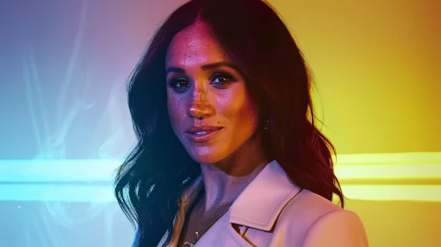 Striking Portrait of Meghan Markle in Vibrant Lighting