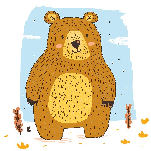 Friendly Cartoon Bear Illustration - Ideal for Children's Book or Nursery POD Design