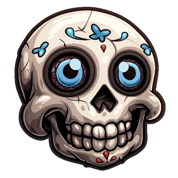 Cartoon Skull Art POD Design