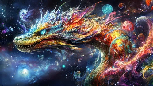 Cosmic Dragon Fantasy Illustration