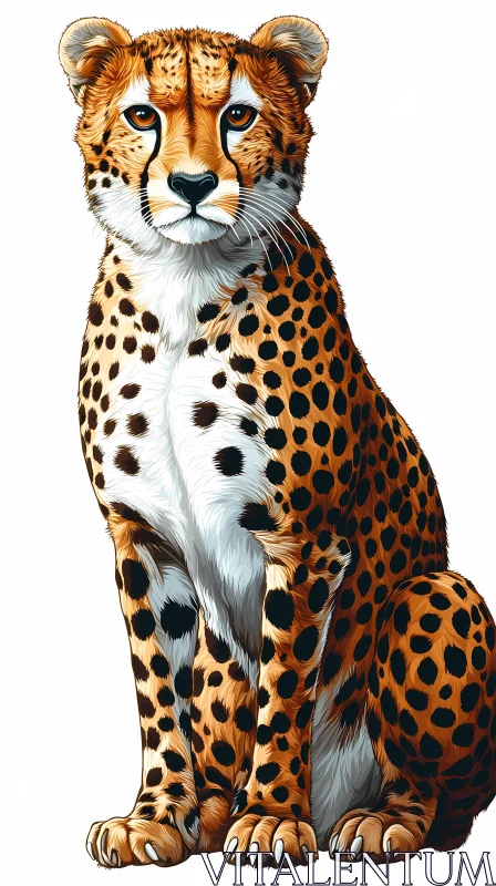 Cheetah Illustration AI Image