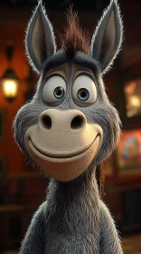 Friendly Animated Donkey Character