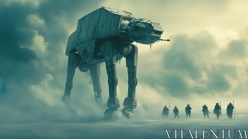 AI ART AT-AT Walker in the Mist