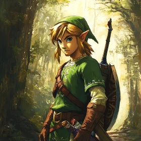 Elf Warrior in the Woods