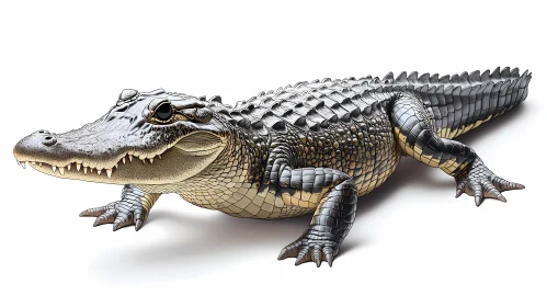 Alligator Illustration Close-up