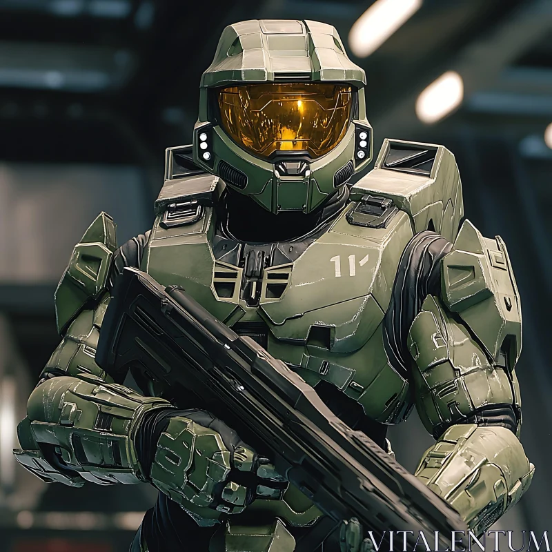 Halo's Master Chief Ready for Battle AI Image