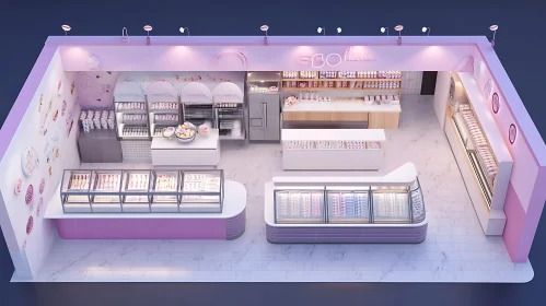 Sweet Shop Interior in Pastel Colors