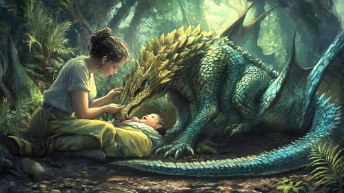 Forest Guardian: Dragon and Child