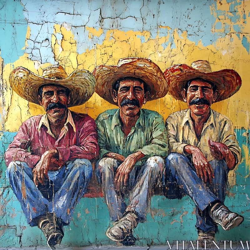 AI ART Three Friends in Sombreros