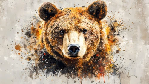 Bear Art with Splatter Technique