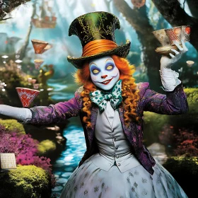 Whimsical Mad Hatter Character Portrait