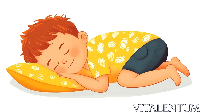 Boy Dreaming Cartoon Art AI Image