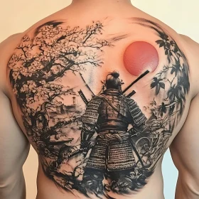 Warrior Tattoo Art on Man's Back