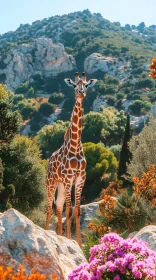 Graceful Giraffe in Natural Surroundings