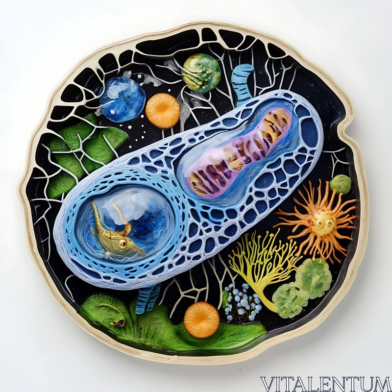 Whimsical Cell Structure Artwork AI Image