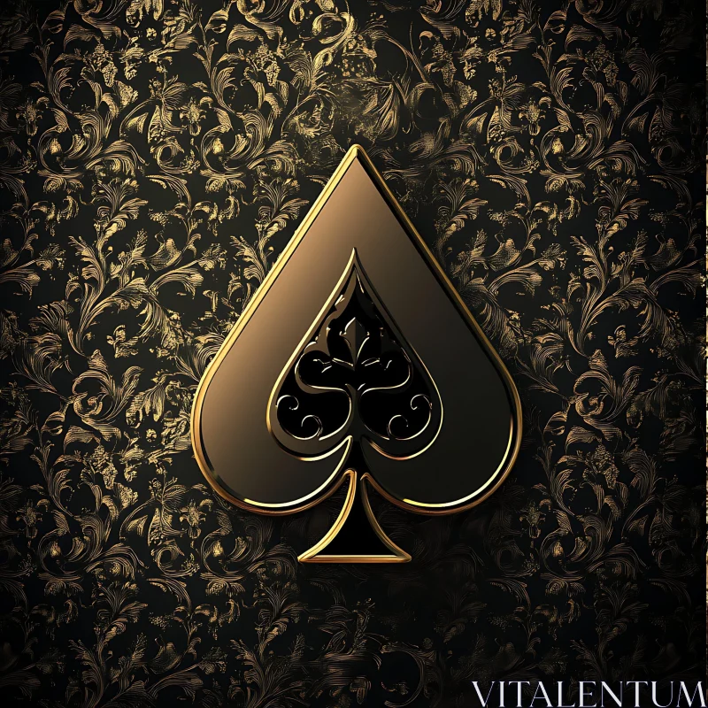 AI ART Luxurious Spade on Ornate Background