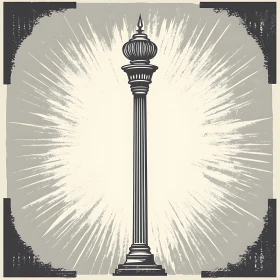 Monochrome Column with Bursting Light Effect