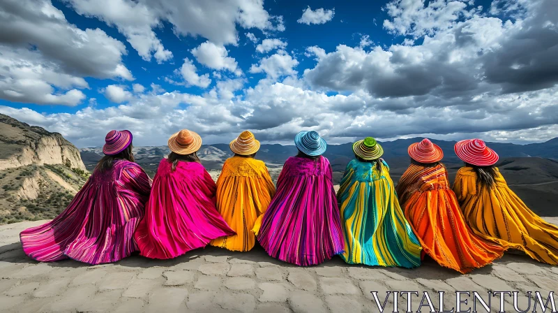 AI ART Andean Women in Colorful Dresses