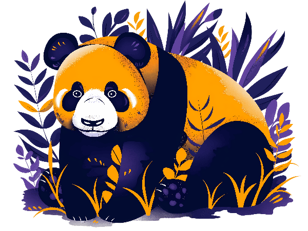 Modern Panda Graphic for Apparel POD Design