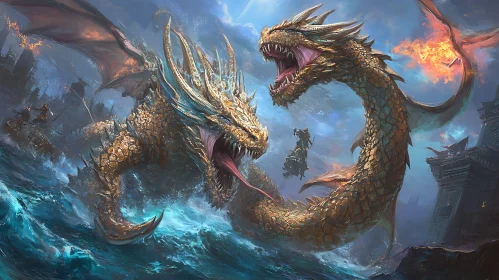 Dragons Clash on the Ocean