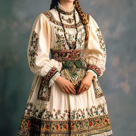 Ornate Embroidered Folk Dress