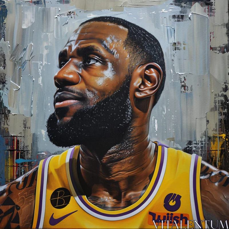 Reflective LeBron James in Art AI Image