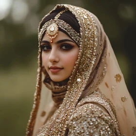 Serene Portrait of Woman in Traditional Headscarf