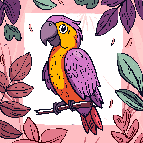 Tropical Parrot Art for Apparel