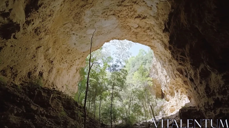 AI ART Cave's Eye View of a Verdant Forest