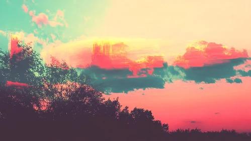 Pink and Yellow Sunset