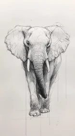 Detailed Elephant Sketch