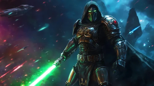 Armored Warrior in Nebula