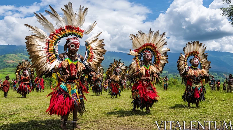 AI ART Cultural Dance with Feathers